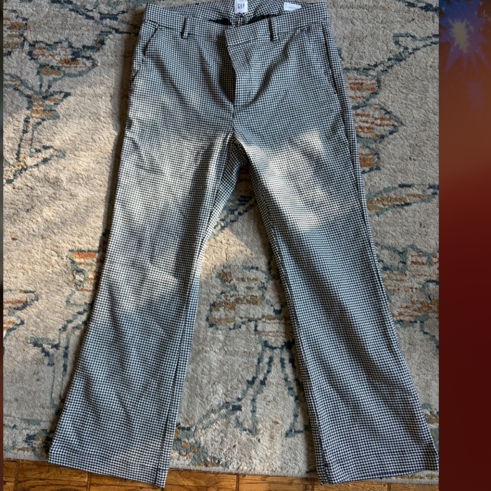 GAP Houndstooth Kick-Flare Trousers | Size 12 NWOT